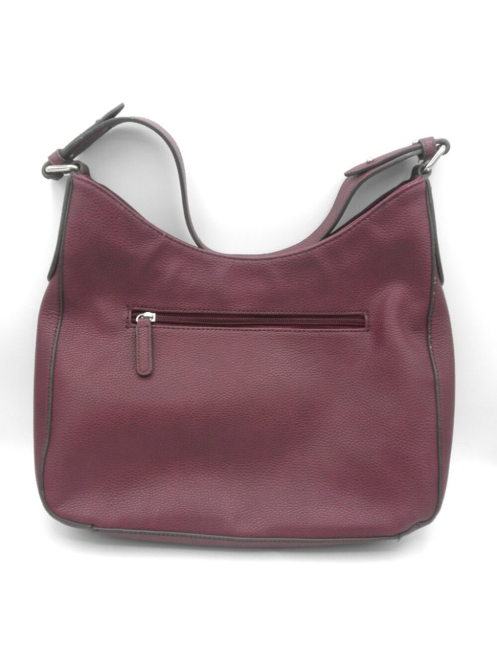 Vintage Liz Claiborne Faux Leather Merlot Claret Shoulder Bag 3D applied Flowers - Picture 2 of 16